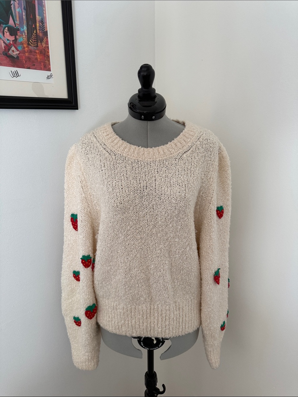 & other stories Strawberry-Embroidered cream Sweater